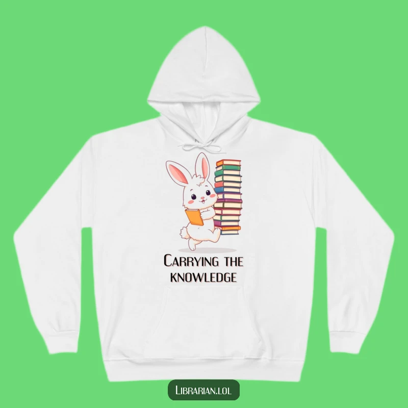 Funny Bunny Librarian Hoodie: Cozy & Hilarious Reader's Sweatshirt - Great Gift