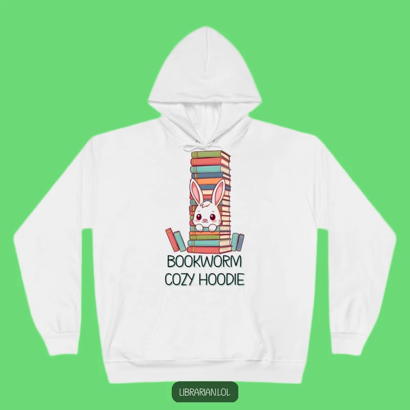 Cozy Funny Bunny Bookworm Hoodie: Stay Warm with Literary Comfort and Humor