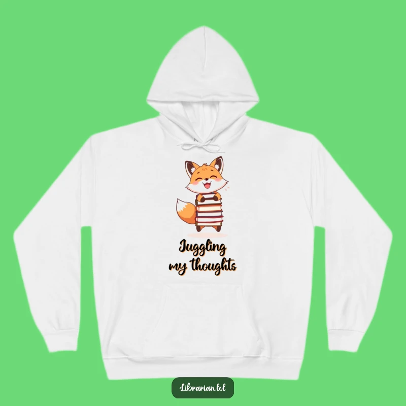 Funny Cozy Hoodie - Smiling Fox Juggler, Perfect Humorous Gift