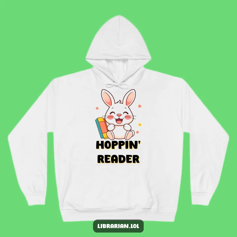 Funny Rabbit Library Hoodie: Happy Rabbit Stamps Card, Cozy Funny Gift!