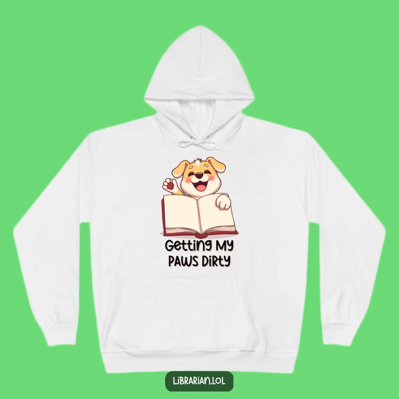 Funny Dog Stamp Hoodie: Cozy Pup Book Lover Gear, Enthusiastic Reader Gift