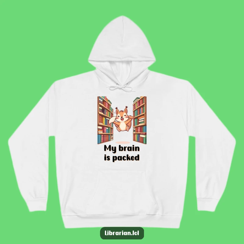 Cozy Funny Squirrel Hoodie - Warm Book Lover Pullover with Grinning Squirrel