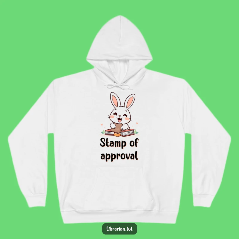 Cozy Funny Rabbit Hoodie - Happy Bunny Book Stamp Gift