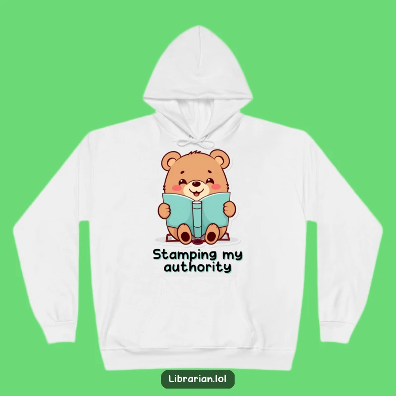 Funny Cozy Hoodie - Cheerful Bear Stamp, Perfect Humorous Gift