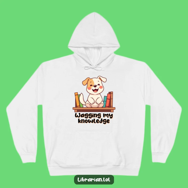Funny Dog Bookshelf Hoodie: Cozy Up with Literary Love