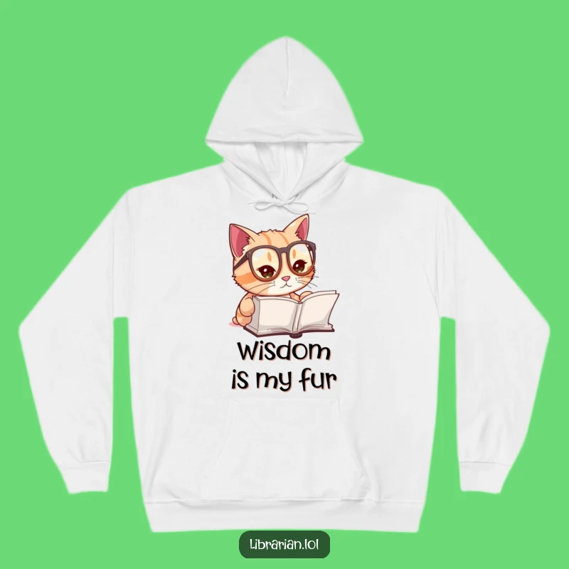 Cozy Funny Cat Reading Hoodie - Warm Casual Pullover for Bookworms