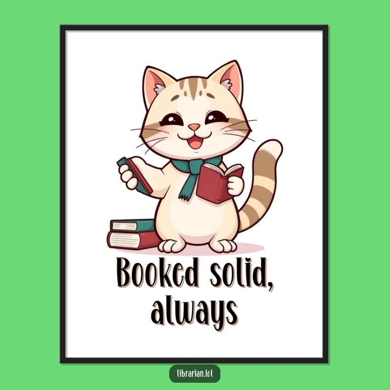 Funny Free Printable Cat Librarian Art: Giggle-Inducing Downloadable Wall Decor