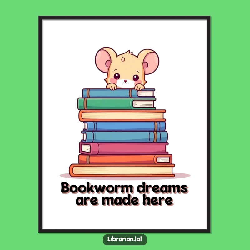 Curious Mouse Book Lover Art: Free Printable Downloadable Wall Decor