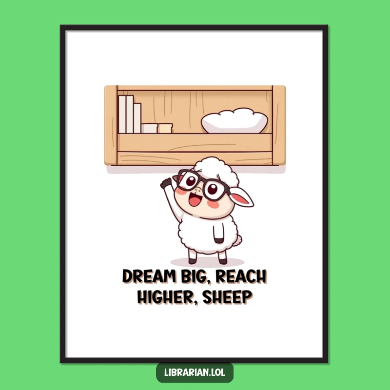 Free Printable Funny Sheep Wall Art: High Goals Downloadable Decor