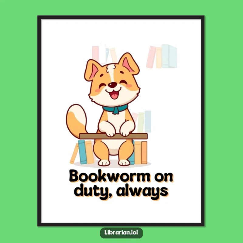 Free Printable Dog Librarian Wall Art - Whimsical Downloadable Decor!