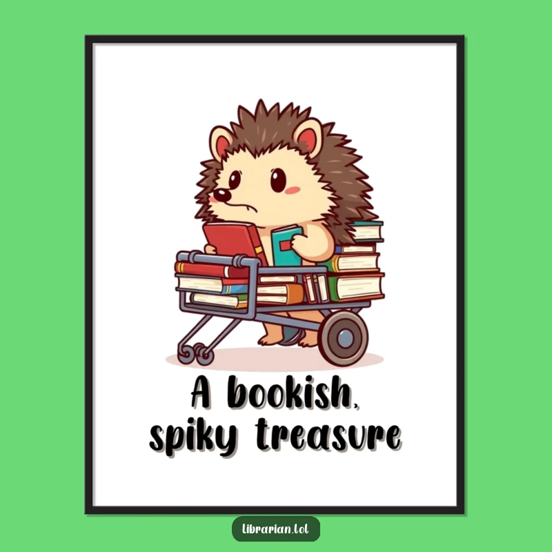 Free Printable Hedgehog Librarian Wall Art - Focused Downloadable Decor!