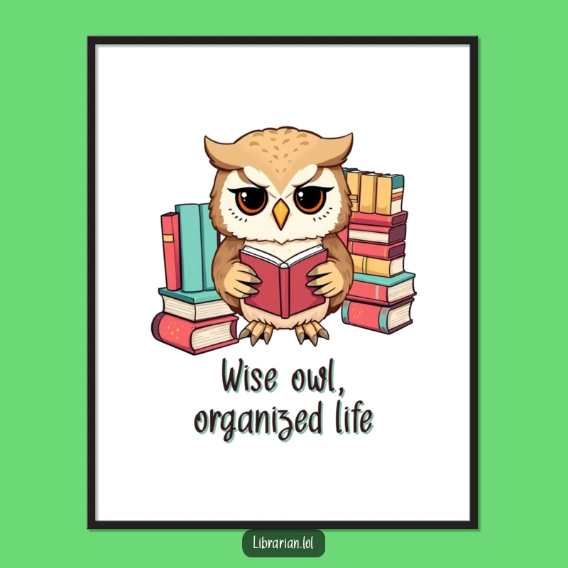 Free Printable Wall Art: Funny Organized Owl Decor Downloadable Art