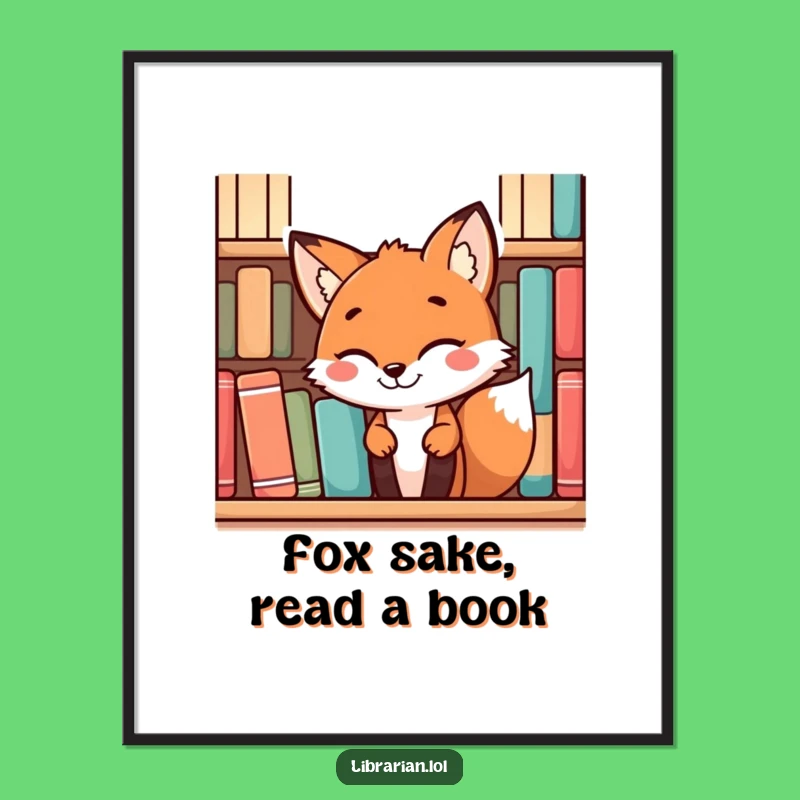 Free Printable Wall Art: Mischievous Fox - Funny Library Decor Download