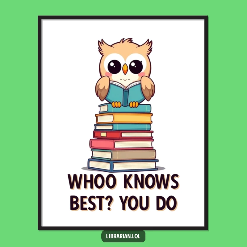 Funny Free Printable Owl Librarian Art: Wise & Cheerful Downloadable Decor
