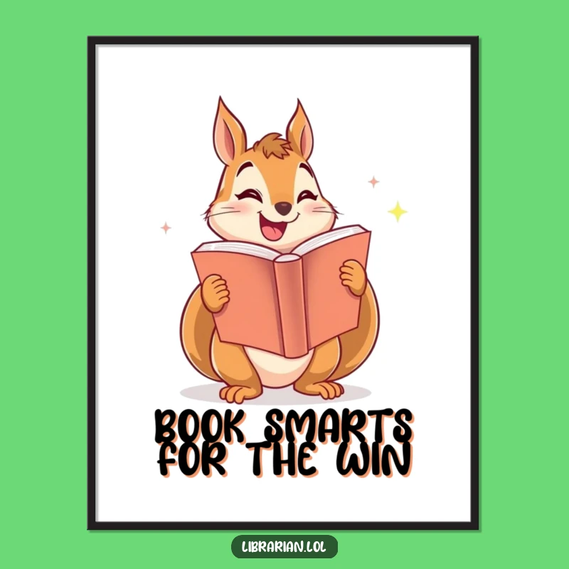 Funny Free Printable Wall Art: Squirrel Sharing Book, Hilarious Downloadable Decor for Your Home