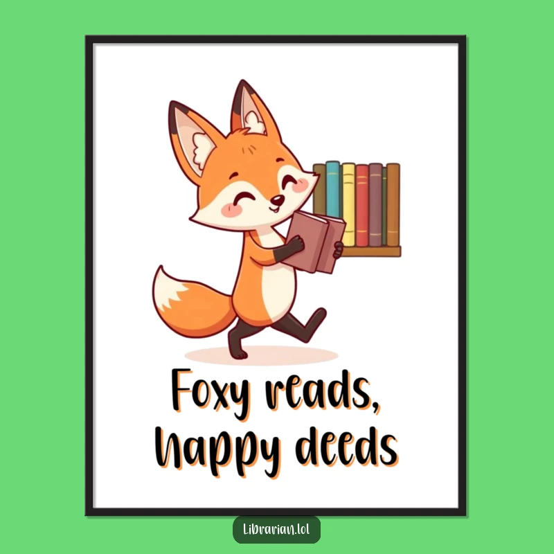 Happy Fox Reading Nook Art: Free Printable Downloadable Wall Decor
