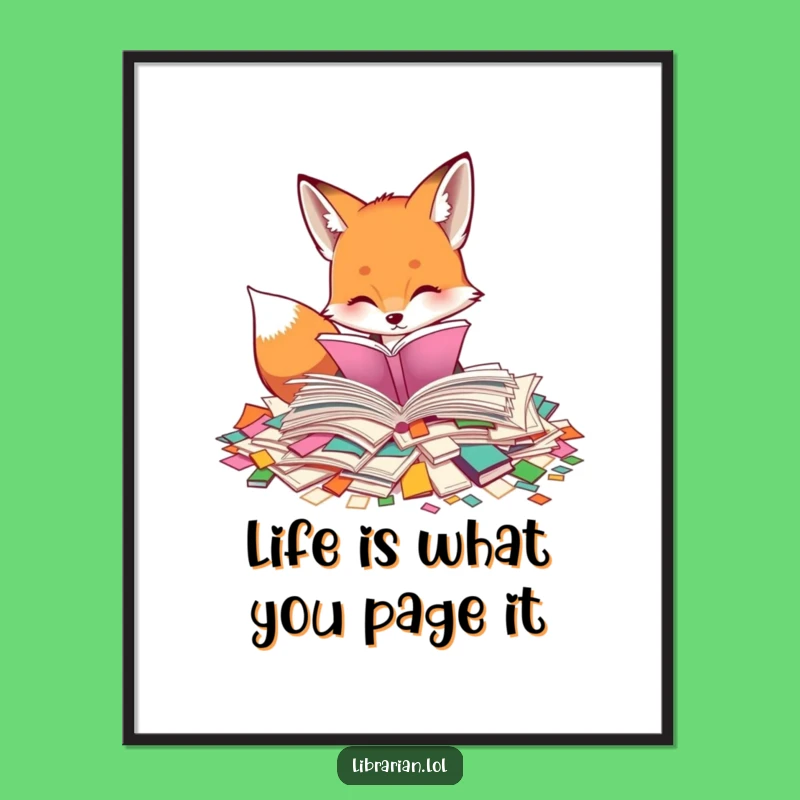 Funny Free Printable Wall Art: Curious Fox Page Chaos, Quirky Home Decor