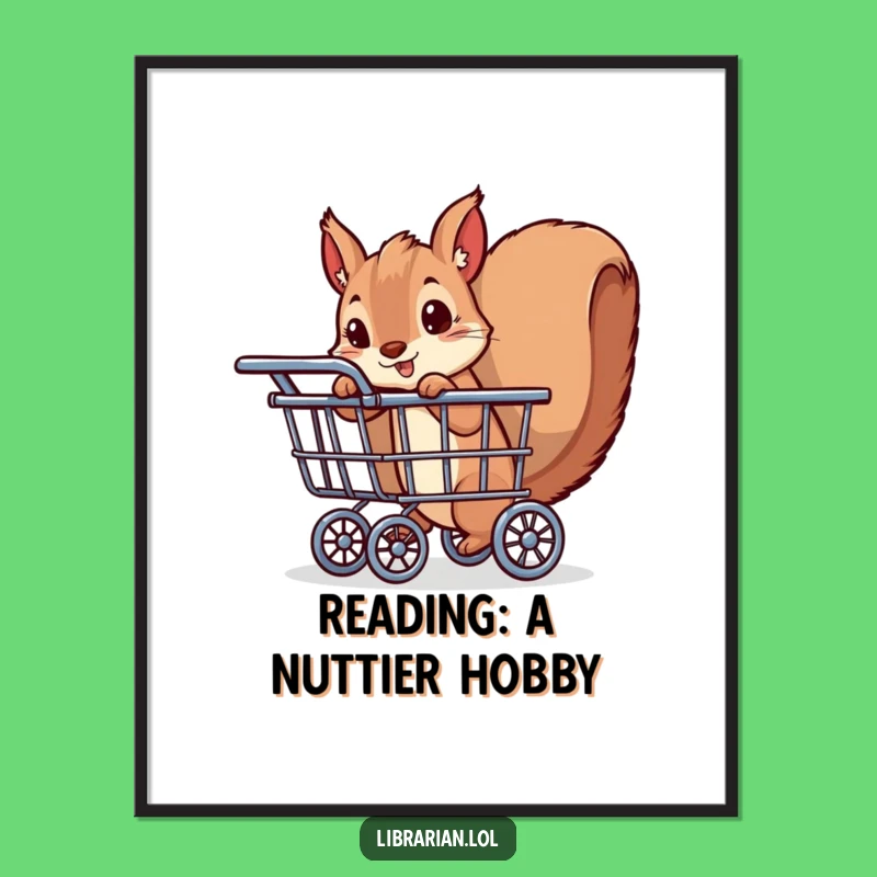 Funny Free Printable Wall Art: Playful Squirrel Bookworm Decor, DIY Downloadable Art