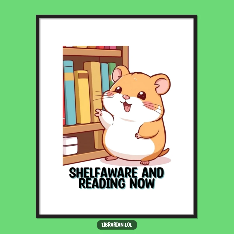 Free Printable Wall Art: Bookish Hamster - Funny Downloadable Decor for Readers' Nooks