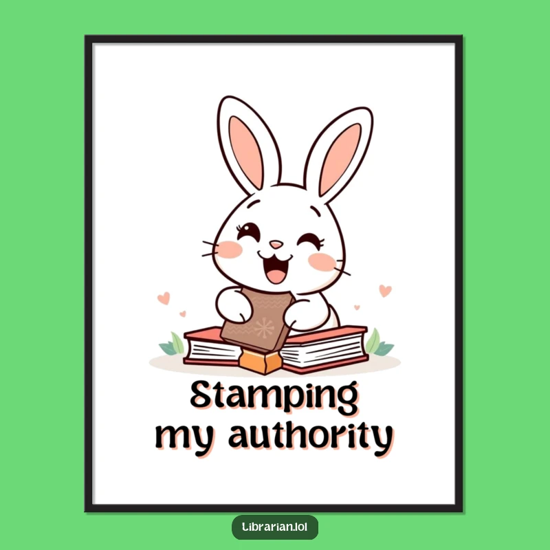 Free Printable Rabbit Wall Art: Stamping Fun Funny Downloadable Decor