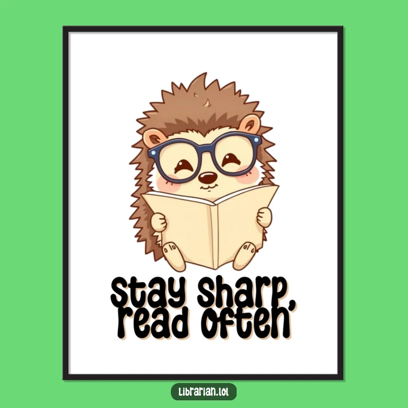 Funny Free Printable Wall Art: Hedgehog Scholar Decor, Cozy DIY Downloadable Art