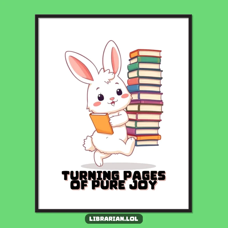 Free Printable Bunny Librarian Wall Art: Hilarious Downloadable Decor for Book Lovers!