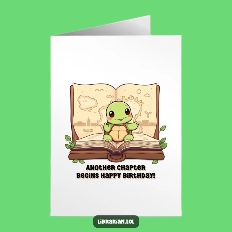 Free Printable Birthday Card: Wise Turtle Map Story for a Special Day