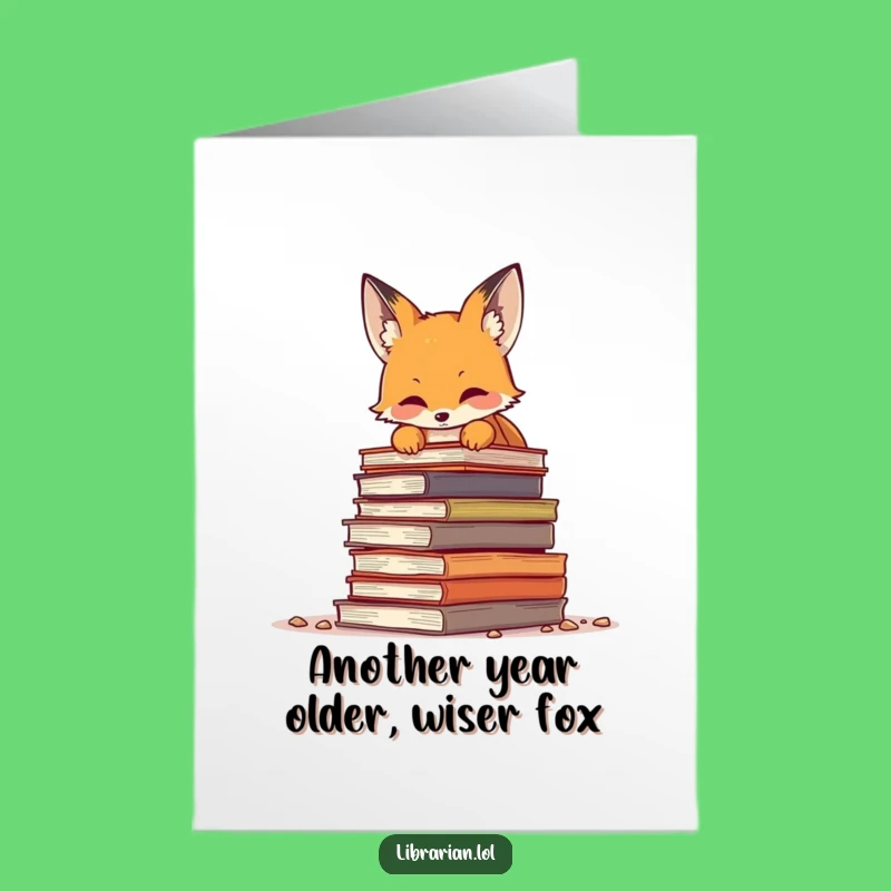 Free Printable Fox Birthday Card: Funny Bookworm Fox Downloadable Greeting
