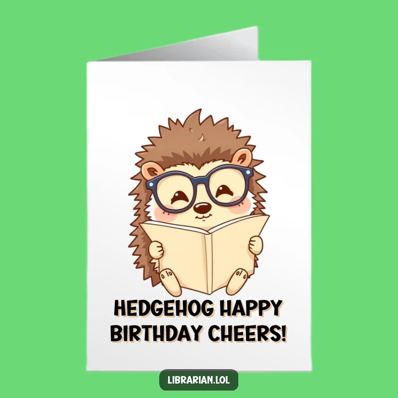 Free Printable Birthday Card: Funny Hedgehog Reader, Charming DIY Downloadable Gift