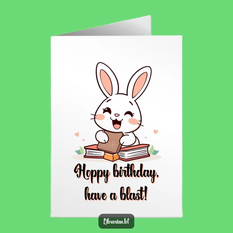 Free Printable Rabbit Birthday Card: Stamping Out Fun Funny Downloadable Gift