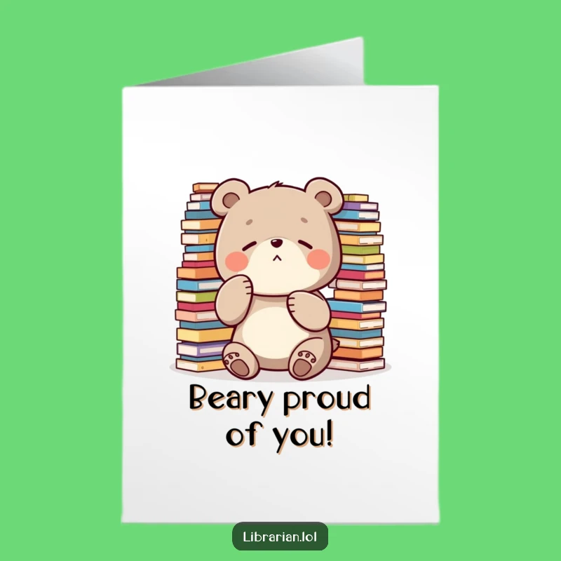 Free Congrats Card: Funny Shushing Bear, Humorous Downloadable Gift for Achievers