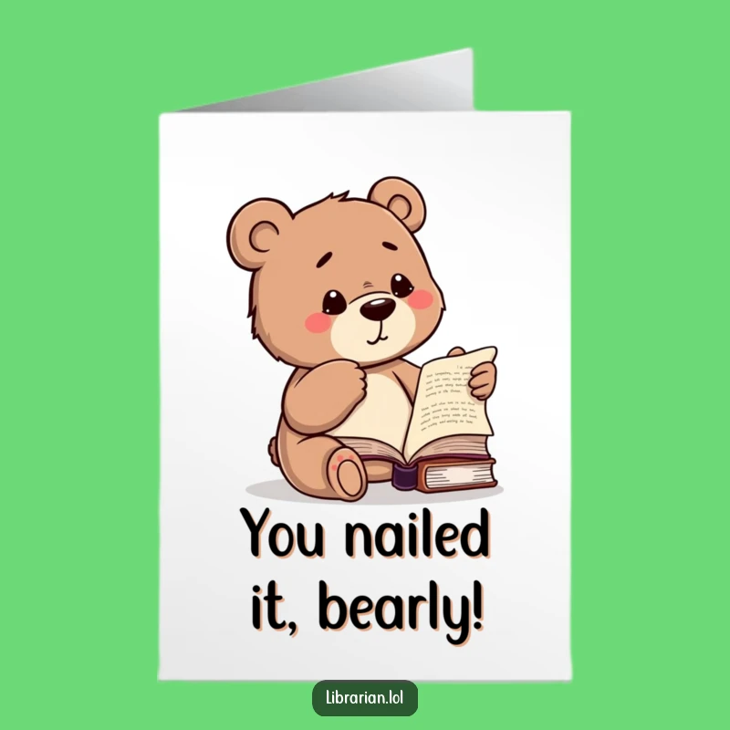 Free Printable Bear Congratulations Card - Smart Wink Downloadable Gift