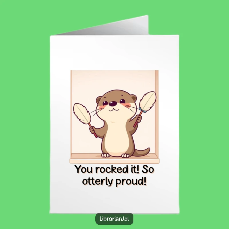 Free Printable Funny Otter Congrats Card: Sparkling Achievement Downloadable Gift