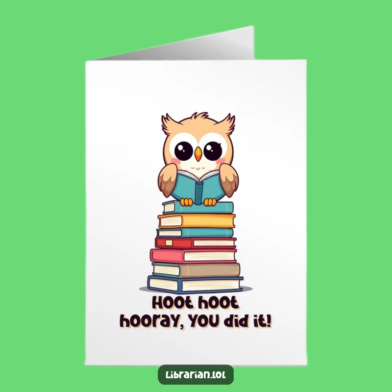 Free Printable Owl Librarian Congrats Card: Wise & Cheerful Downloadable