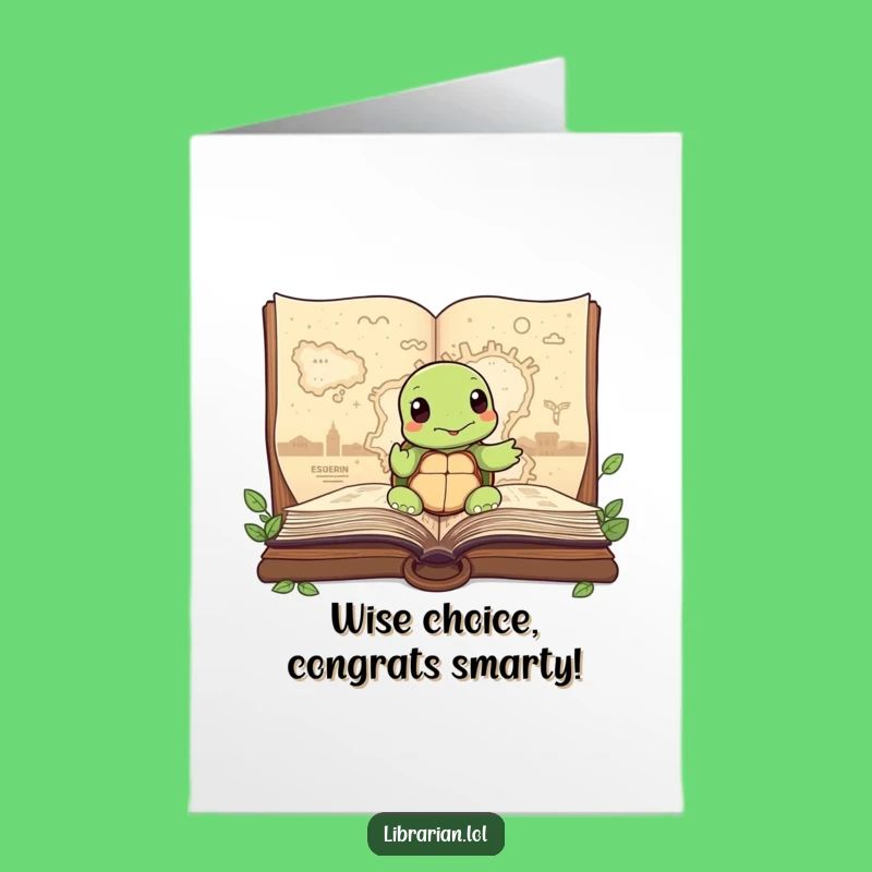 Free Printable Congrats Card: Wise Turtle Map for Your Next Chapter
