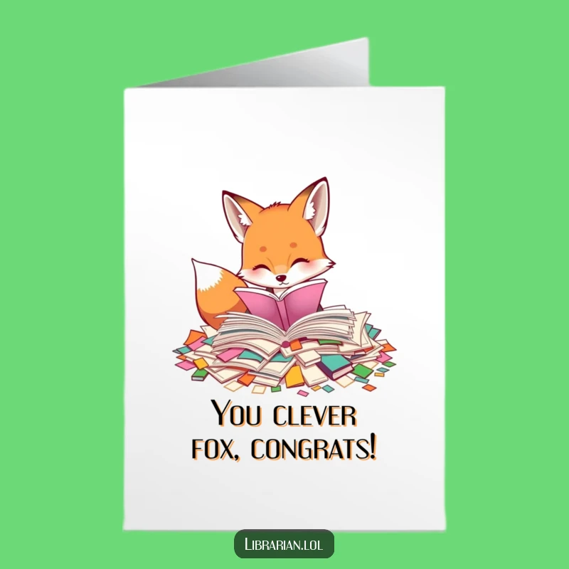 Free Printable Congrats Card: Amusing Fox Page Sort, Perfect DIY Downloadable