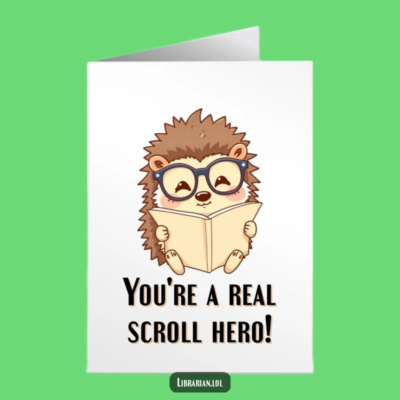 Free Printable Congrats Card: Amusing Hedgehog Scholar, Ideal DIY Downloadable