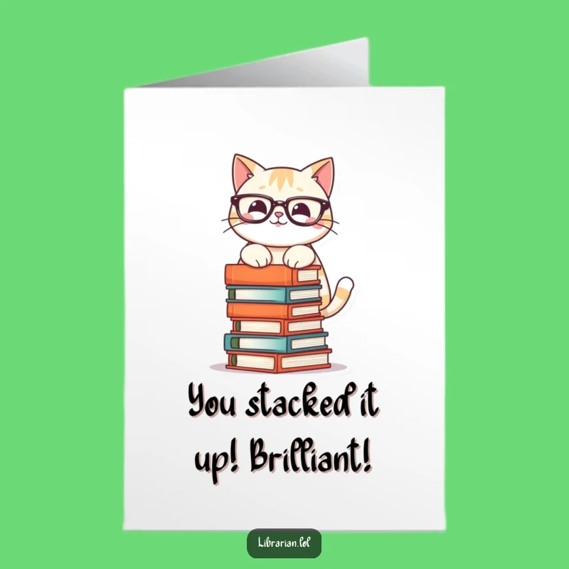 Free Printable Congrats Card: Smart Cat Achieves Goals - Downloadable Fun