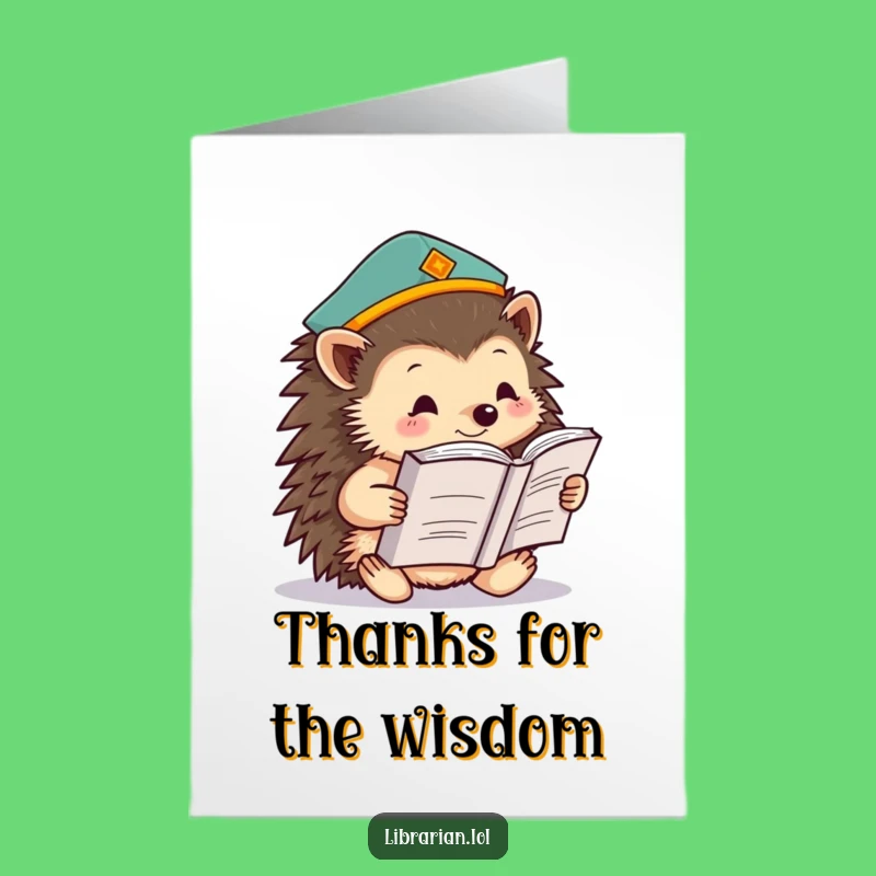 Free Printable Hedgehog Thank You Card: Wise Words, Funny Downloadable Gift for Gratefulness