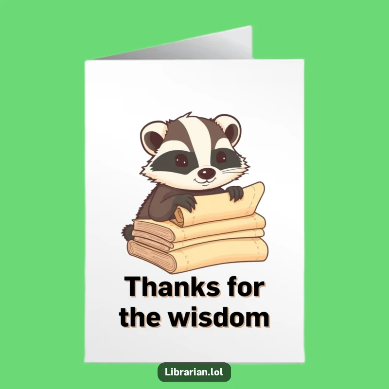 Free Printable Thank You Badger Card: Grateful Secrets Downloadable DIY Gift
