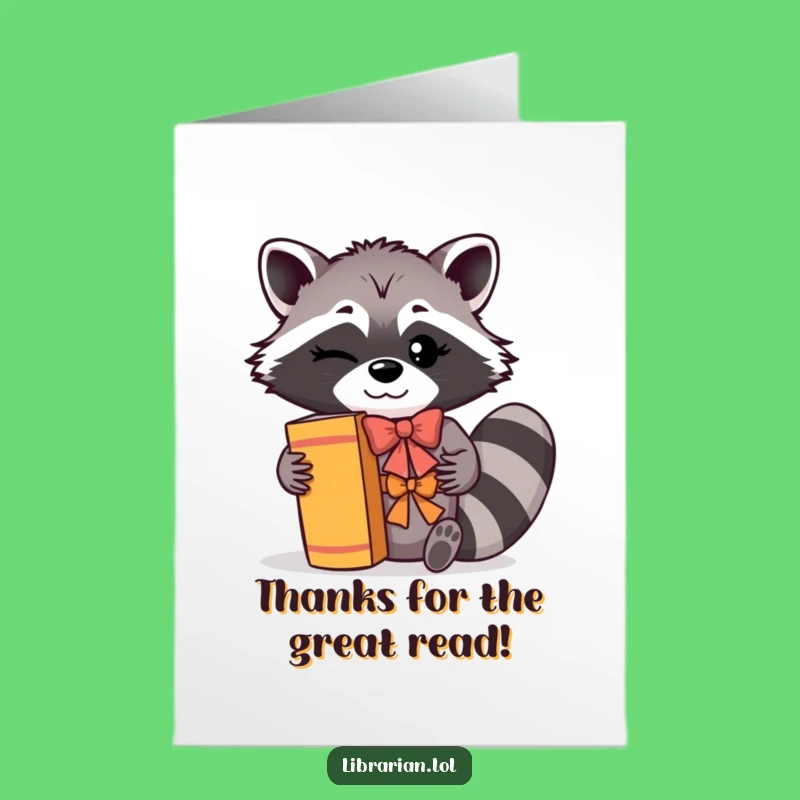 Free Thank You Card: Funny Raccoon Gratitude, Humorous Downloadable Gift