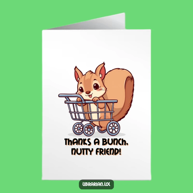 Free Printable Thank You Card: Amusing Squirrel Bibliophile, Perfect DIY Downloadable