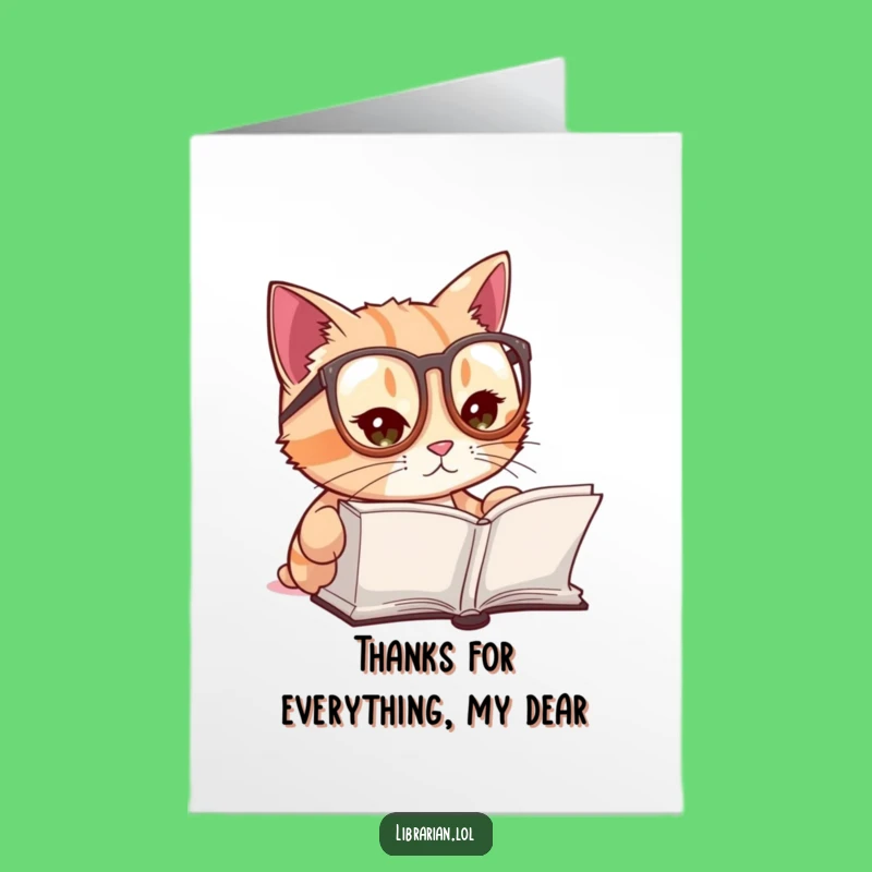 Free Printable Thank You Card: Wise Cat Expressing Gratitude Downloadable Gift!