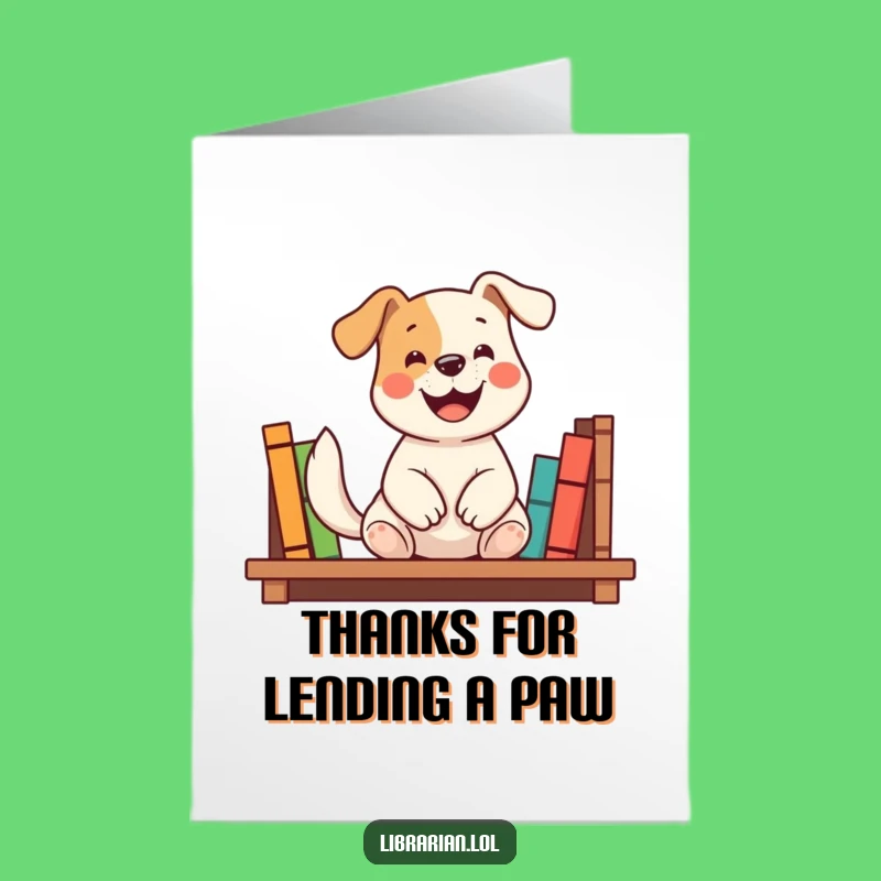 Free Printable Thank You Card: Book Dog Funny Downloadable Card for Gratitude