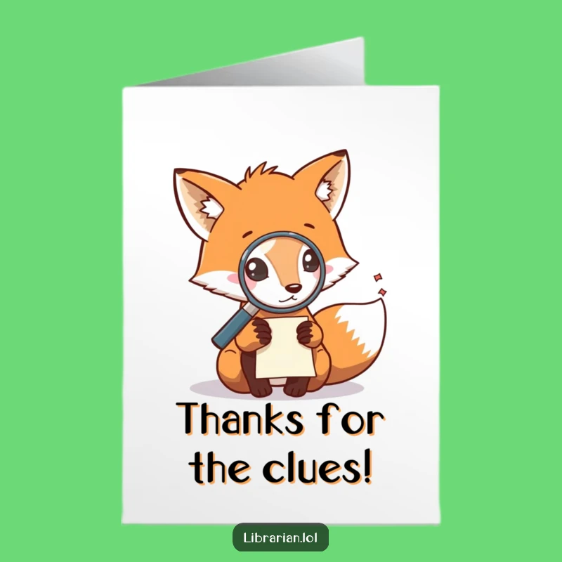 Free Printable Fox Thank You Card: Tiny Note Detail. Humorous Downloadable Gift!