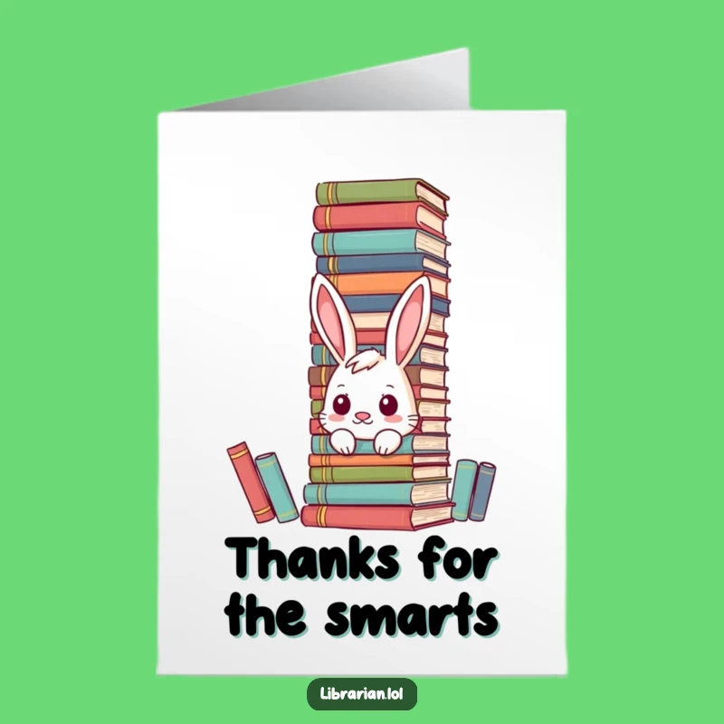 Free Printable Thank You Card: Bookish Bunny, Appreciative Downloadable Gift