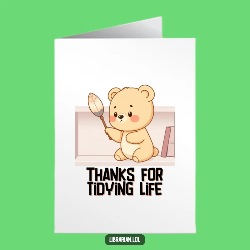 Free Printable Thank You Bear Card: Grateful Cub Dusting Downloadable DIY Gift