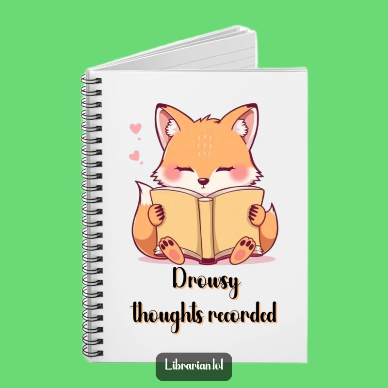 Funny Sleepy Fox Notebook: Fox Dozes Off Reading, Journal Your Funny Thoughts!