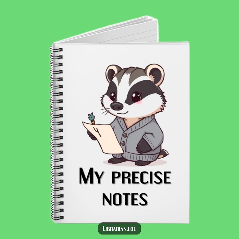 Funny Badger Scholar Notebook: Jot Down Focus with this Quill Master