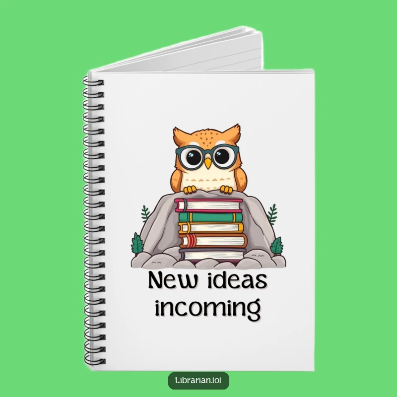 Funny Owl Notebook - Cute Spectacled Owl Over Books Journal Gift